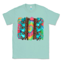 Seafoam hippie peace sign butterfly leopard and tie dye brushstroke Classic Tee - Artiststas
