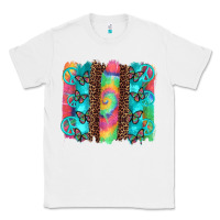 White hippie peace sign butterfly leopard and tie dye brushstroke Classic Tee - Artiststas