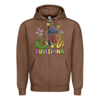 Chestnut louisiana mardi gras Zipper Hoodie - MaliasSmallBusiness