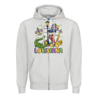 Dove Grey louisiana mardi gras Zipper Hoodie - MaliasSmallBusiness