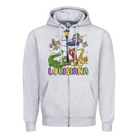 Heather Grey louisiana mardi gras Zipper Hoodie - MaliasSmallBusiness