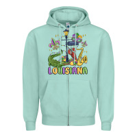 Seafoam louisiana mardi gras Zipper Hoodie - MaliasSmallBusiness