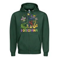 Sports Green louisiana mardi gras Zipper Hoodie - MaliasSmallBusiness