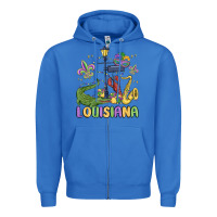 True Royal louisiana mardi gras Zipper Hoodie - MaliasSmallBusiness