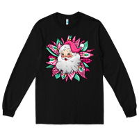 Black pink Christmas Santa Claus sunflower Long Sleeve Tee - Jasminsmagicworld