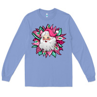 Colony Blue pink Christmas Santa Claus sunflower Long Sleeve Tee - Jasminsmagicworld