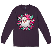 Plum pink Christmas Santa Claus sunflower Long Sleeve Tee - Jasminsmagicworld