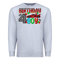 Heather Grey birthday boy 4 Premium Sweatshirt - BundleAndBundleShop