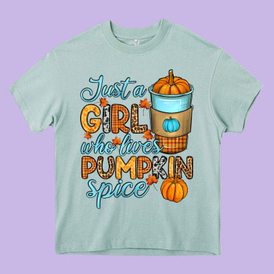 Heavy Core Tee Just a girl who loves pumpkin spice