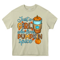 Mossy Just a girl who loves pumpkin spice Heavy Core Tee - RanaPortraitStore