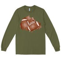 Army Green football patch Long Sleeve Tee - AdoDesignShop