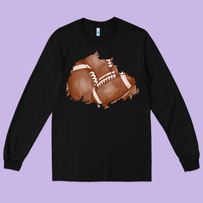 Football Patch Long Sleeve Tee Designed By Adodesignshop
