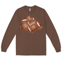 Chestnut football patch Long Sleeve Tee - AdoDesignShop