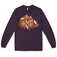 Plum football patch Long Sleeve Tee - AdoDesignShop