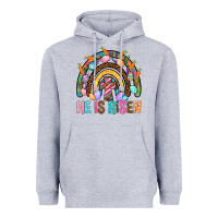 Heather Grey He Is Risen Rainbow Heavyweight Hoodie - BundleAndBundleShop
