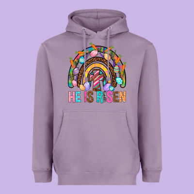 He Is Risen Rainbow Heavyweight Hoodie Designed By Bundleandbundleshop