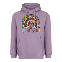 Lavender He Is Risen Rainbow Heavyweight Hoodie - BundleAndBundleShop