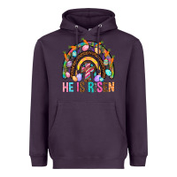 Plum He Is Risen Rainbow Heavyweight Hoodie - BundleAndBundleShop