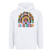 White He Is Risen Rainbow Heavyweight Hoodie - BundleAndBundleShop