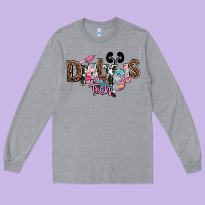 Dialysis Technician Kidney Tech Long Sleeve Tee Designed By Nancycooperartshop