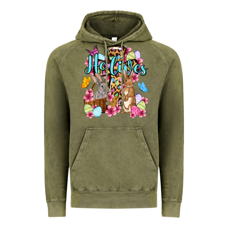 Easter Day He Lives Vintage Hoodie by OliviaCreatesArt | Teevron