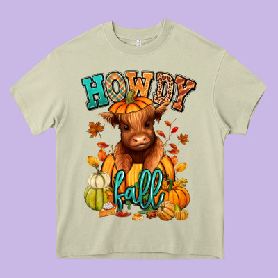 Heavy Core Tee Hay there Fall pumpkin heifer