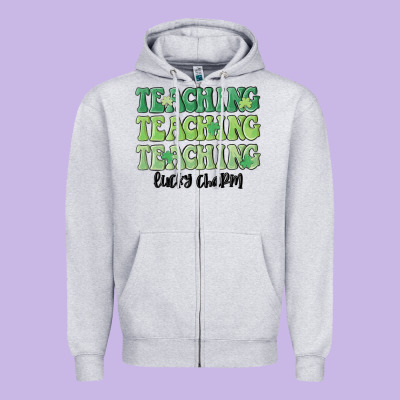 Teaching Lucky Charm Zipper Hoodie Designed By Maliassmallbusiness