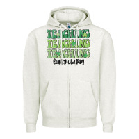Oatmeal Heather teaching lucky charm Zipper Hoodie - MaliasSmallBusiness
