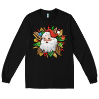 Black santa claus sunflower Long Sleeve Tee - Jasminsmagicworld