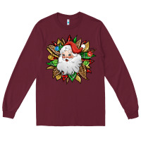 Burgundy santa claus sunflower Long Sleeve Tee - Jasminsmagicworld