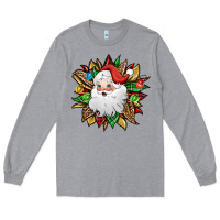 Heather Grey santa claus sunflower Long Sleeve Tee - Jasminsmagicworld