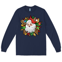 Navy santa claus sunflower Long Sleeve Tee - Jasminsmagicworld
