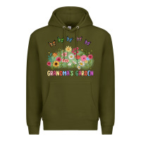 Army Green grandma garden birth month flower Premium Hoodie - JahusDesignShop