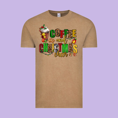 Coffee And Christmas Cheer Vintage Tee Designed By Adodesignshop