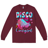 Burgundy disco cowgirl Long Sleeve Tee - NancyCooperArtShop