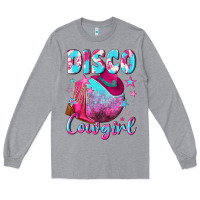 Heather Grey disco cowgirl Long Sleeve Tee - NancyCooperArtShop