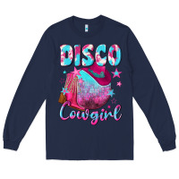 Navy disco cowgirl Long Sleeve Tee - NancyCooperArtShop