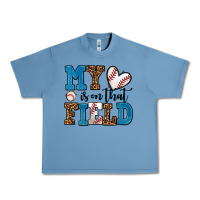 Pebble Blue my heart is on that field baseball Urban Heavy Tee - AdoDesignShop