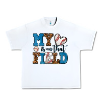 White my heart is on that field baseball Urban Heavy Tee - AdoDesignShop