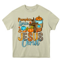 Mossy Pumpkin spice and Jesus Christ Heavy Core Tee - RanaPortraitStore