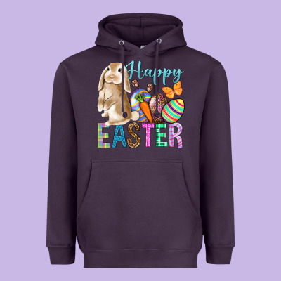 Happy Easter Bunny Heavyweight Hoodie Designed By Bundleandbundleshop