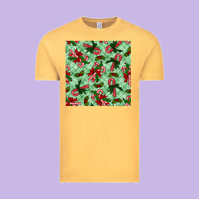 Christmas Candy Cane Seamless Pattern Vintage Tee Designed By Bundleandbundleshop