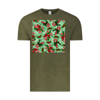 Vintage Olive christmas candy cane seamless pattern Vintage Tee - BundleAndBundleShop