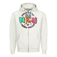Oatmeal Heather nicu where little things matter Zipper Hoodie - MaliasSmallBusiness