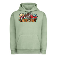 Pigment Oil Green Game day football popcorn Urban Hoodie - HowdyJamesFarm