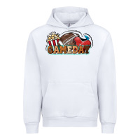 White Game day football popcorn Urban Hoodie - HowdyJamesFarm
