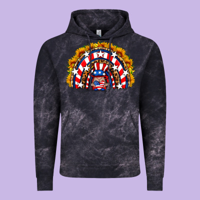Usa Gnome Sunflower Rainbow Vintage Hoodie Designed By Hra Design Shop