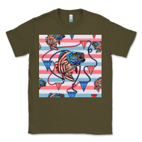 Army Green american flag bass Classic Tee - BundleAndBundleShop