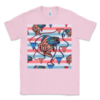 Bubblegum Pink american flag bass Classic Tee - BundleAndBundleShop
