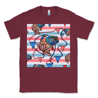 Burgundy american flag bass Classic Tee - BundleAndBundleShop